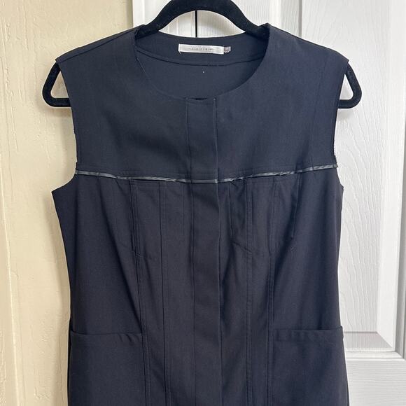 Elaine Kim Tech Stretch Long Vest Dress Black‎ Small - Picture 3 of 9